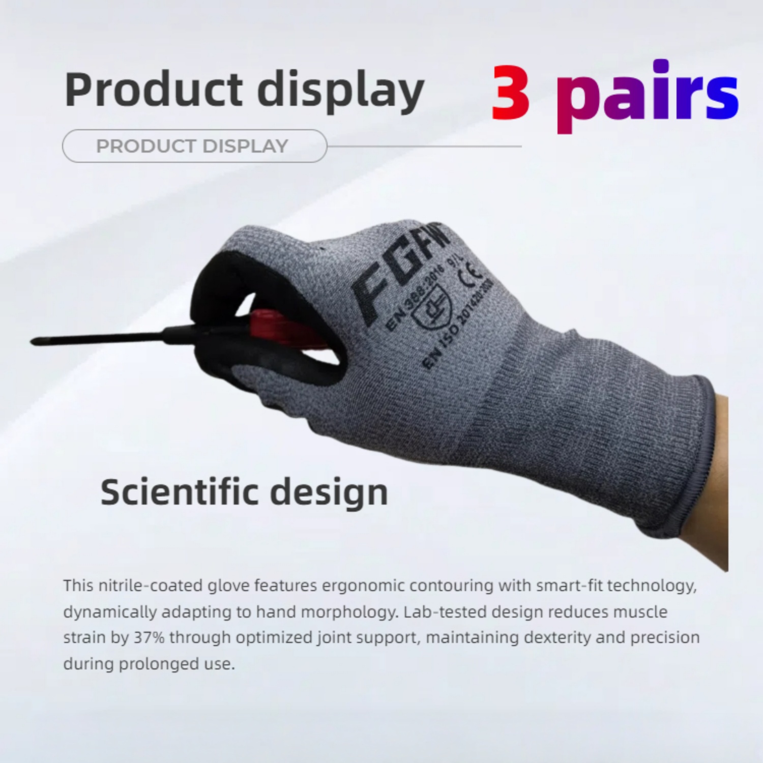 3 Pasang Sarung Tangan Kerja S - Nitrile Mechanic Glove ulasan dan harga